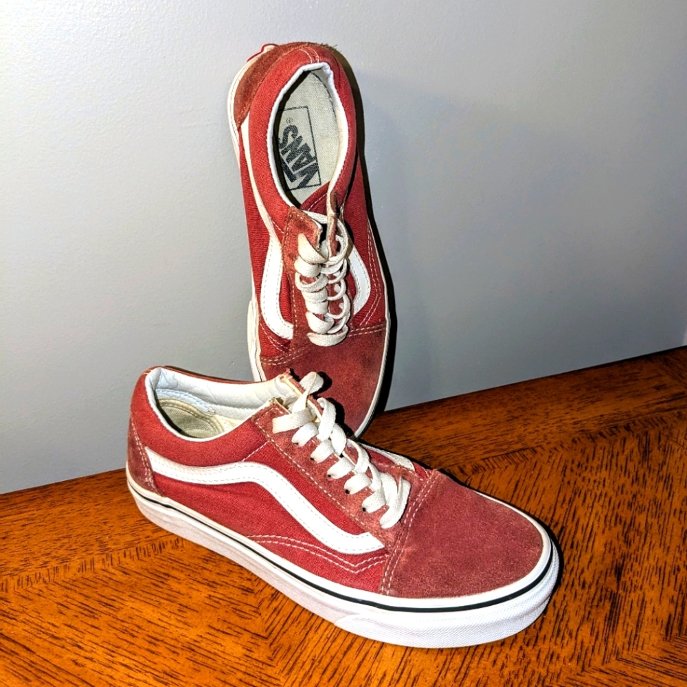 Vans Shoes Suede Canvas Classic Skateboarding Grunge Hipster Maroon Women's 6.5